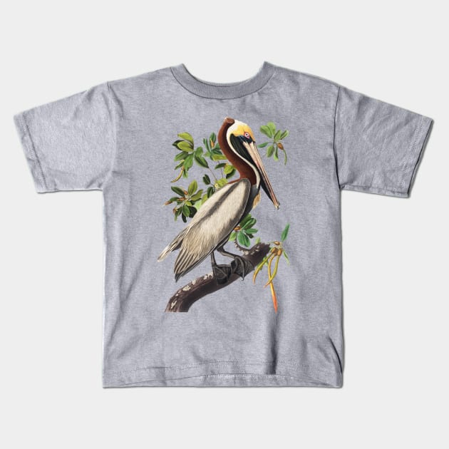 Brown Pelican by Audubon Kids T-Shirt by RockettGraph1cs